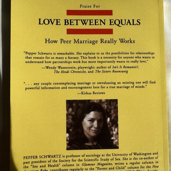 EUC, Love Between Equals: How Peer Marriage Really Works Book by Pepper Schwartz - Picture 5 of 10